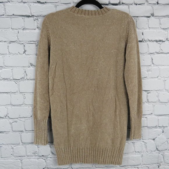 Women's Chenille Scoop Neck Long Sleeve Sweater - Picture 3 of 4